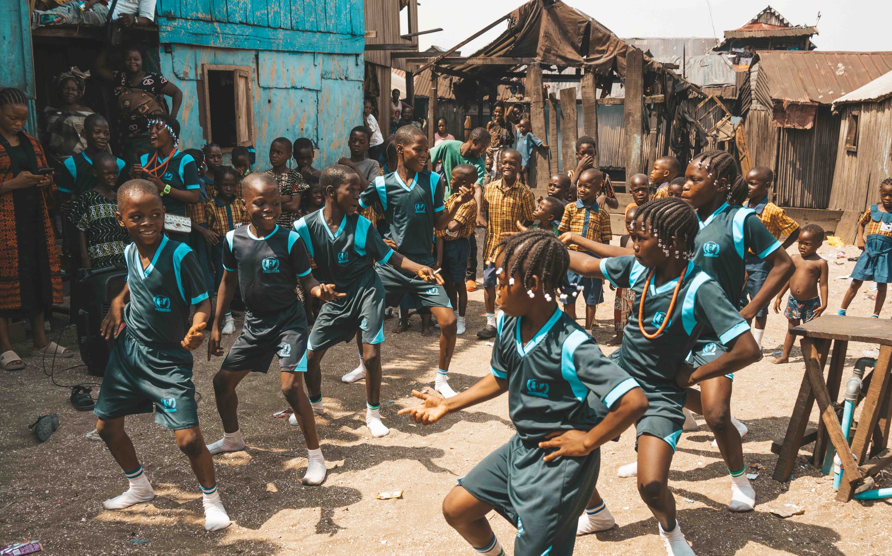 Children dancing in Makoko